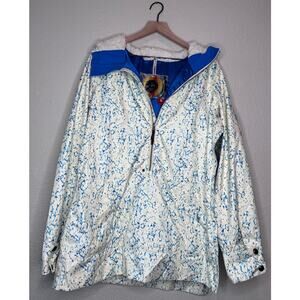Women's White and Blue Ski Jacket